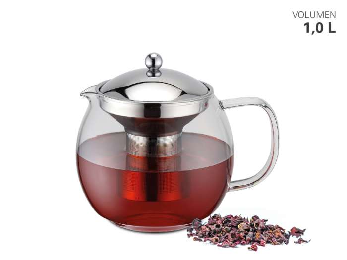 Чайник заварочный Weis с металлическим фильтром, 1 л, стекло W-17050