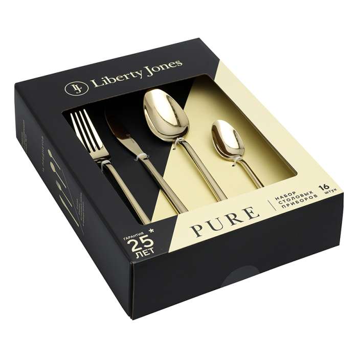 Набор столовых приборов pure, золотистые глянцевые, 16 пред. Liberty Jones LJ0000419