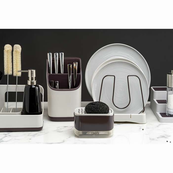 Органайзер для кухонных принадлежностей Ronja, 23х13 см, светло-серый/темно-сливовый SMART SOLUTIONS SS-OKU-SSABS-GRBL