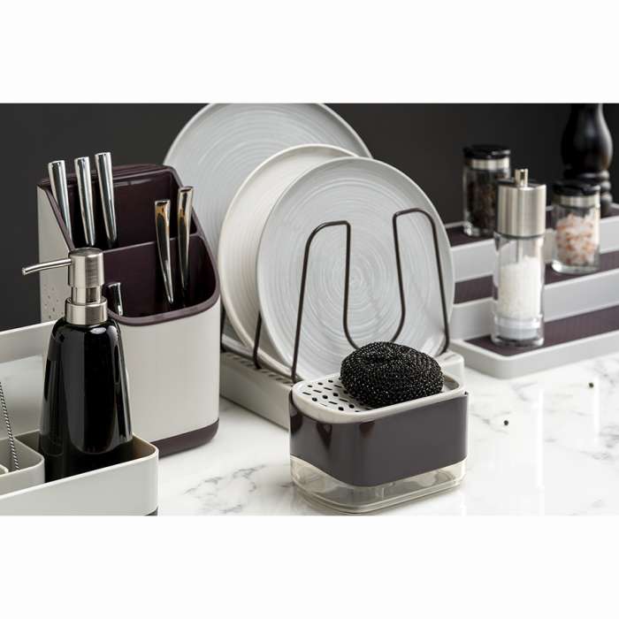 Органайзер для кухонных принадлежностей Ronja, 23х13 см, светло-серый/темно-сливовый SMART SOLUTIONS SS-OKU-SSABS-GRBL