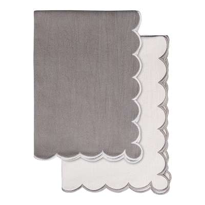 Набор кухонных полотенец с контрастным кантом серого цвета из коллекции trendy ruffles, 50х70 см Tkano TK25-TT0003