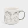 Кружка, 400 мл, фарфор N, бело-серебристая, Лошади, Horse ANNA LAFARG ANLAF-EL2201-2