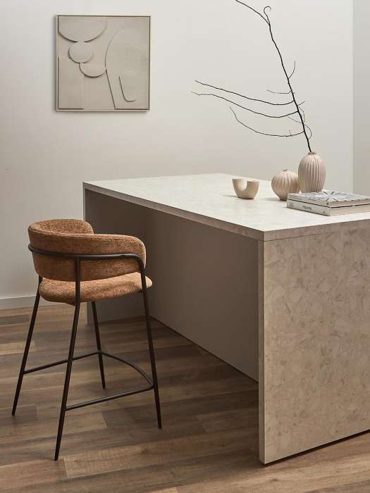 Стул полубарный helning, мягкий шенилл, светло-коричневый Bergenson Bjorn BB0001046