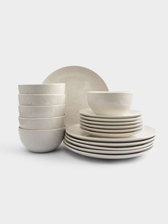 Сервиз обеденный, 6 перс, 18 пр, керамика, молочный, в крапинку, Viveiro ANNA LAFARG EMILY ANLAF-021224