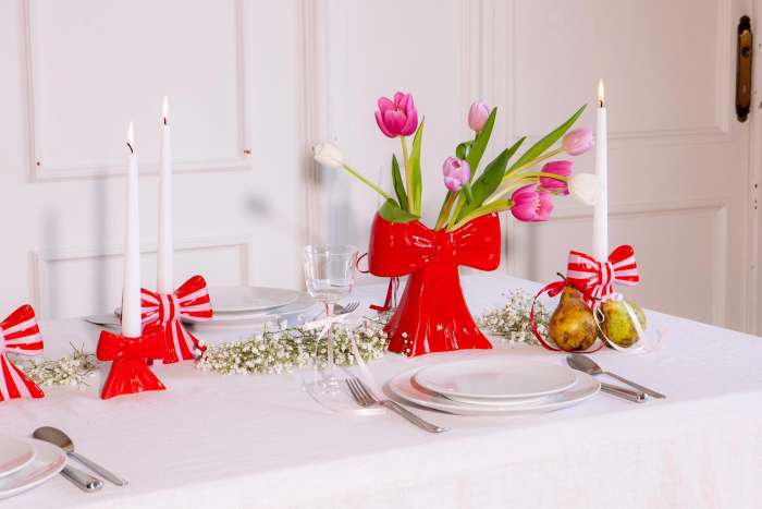 Подсвечник bow, 11х12х5 см, красно-белый DOIY DYCAHBOWL