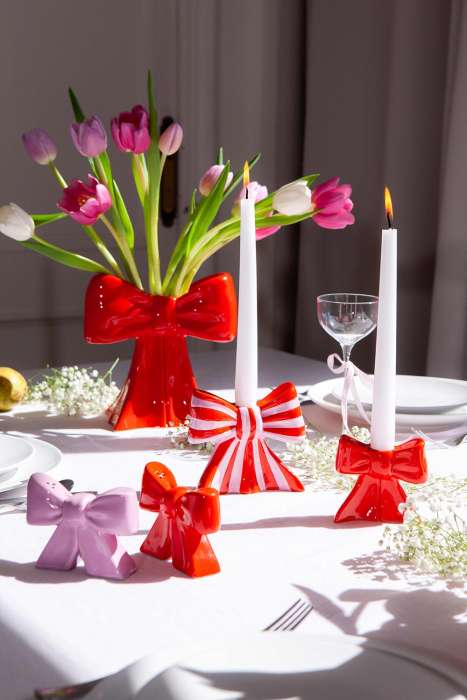 Подсвечник bow, 11х12х5 см, красно-белый DOIY DYCAHBOWL