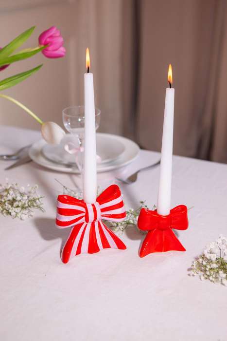 Подсвечник bow, 11х12х5 см, красно-белый DOIY DYCAHBOWL