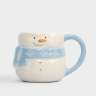 Кружка, 450 мл, керамика, бело-голубая, Снеговик в шарфе, Snowman ANNA LAFARG ANLAF-JIA-220125-6