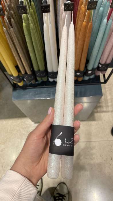 Набор свечей Luz your senses Рустик 30 см, 2 шт, жемчужный металлик