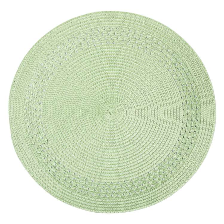 Салфетка подстановочная круглая PATIO 38 см, зеленая, полипропилен, полиэтилен WO HOME WO1063