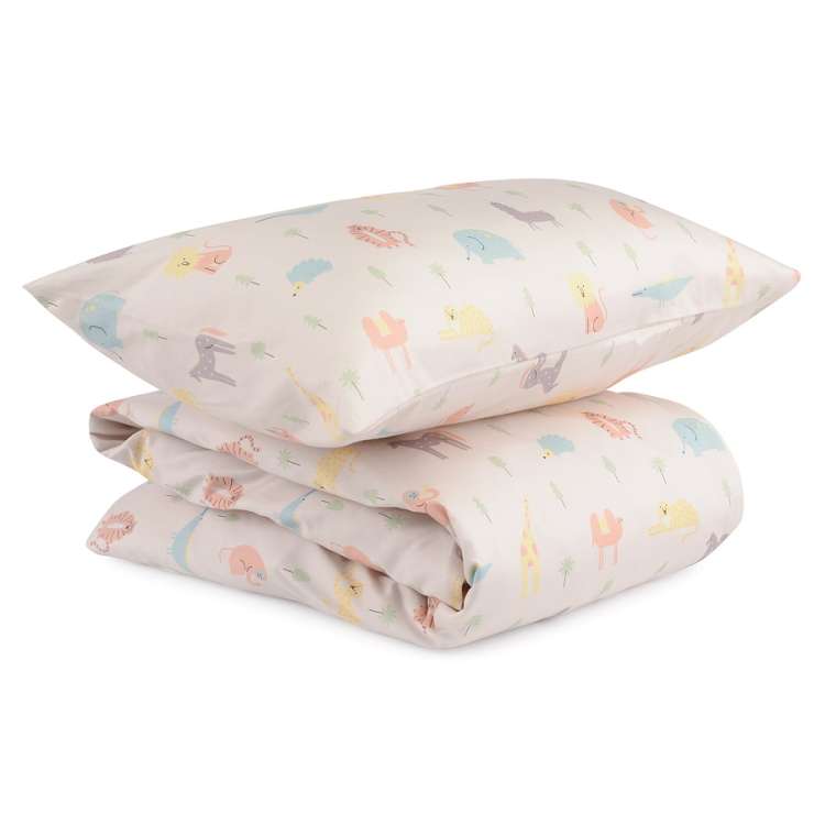 Комплект постельного белья из сатина с принтом animalia world из коллекции tiny world, 150х200 см Tkano TK20-KIDS-DC0013