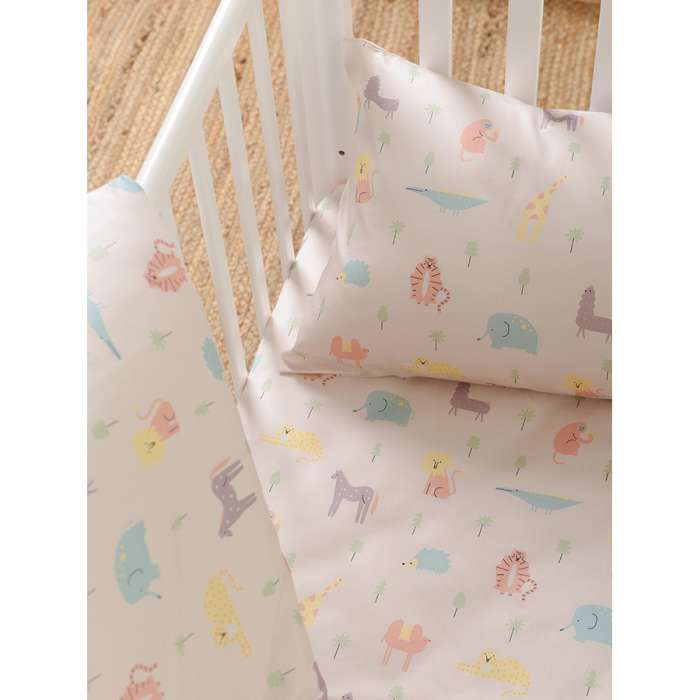 Комплект постельного белья из сатина с принтом animalia world из коллекции tiny world, 150х200 см Tkano TK20-KIDS-DC0013