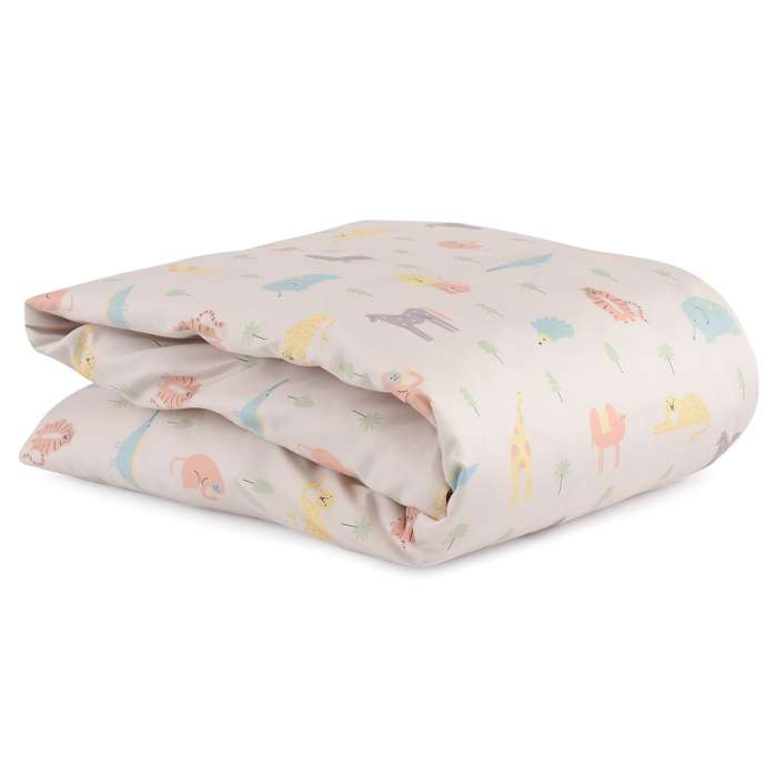 Комплект постельного белья из сатина с принтом animalia world из коллекции tiny world, 150х200 см Tkano TK20-KIDS-DC0013