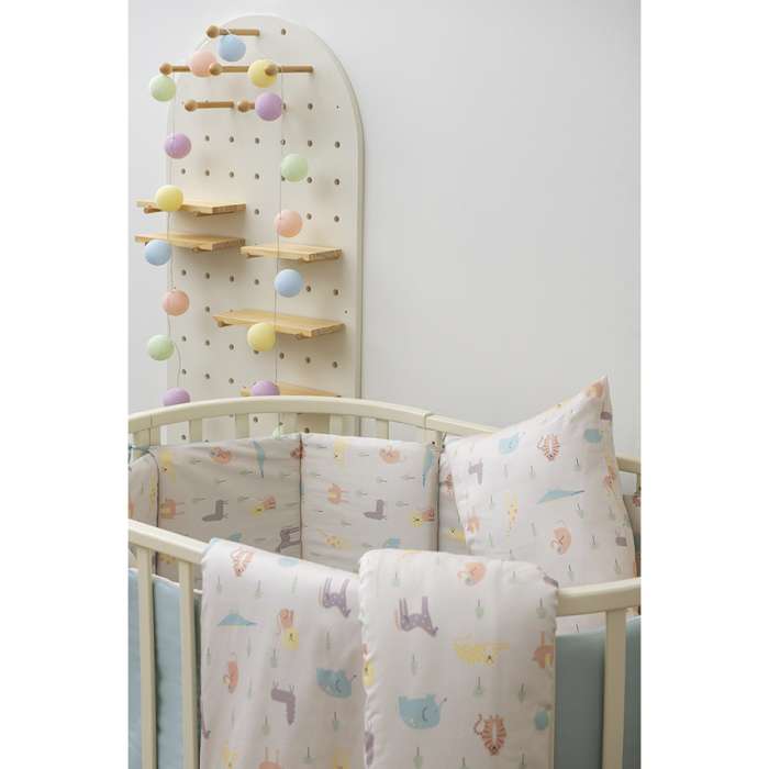 Комплект постельного белья из сатина с принтом animalia world из коллекции tiny world, 150х200 см Tkano TK20-KIDS-DC0013