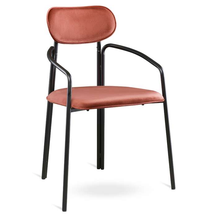 Стул ror, round, велюр, черный/темно-красный LATITUDE RORCHRBKVLRDRD