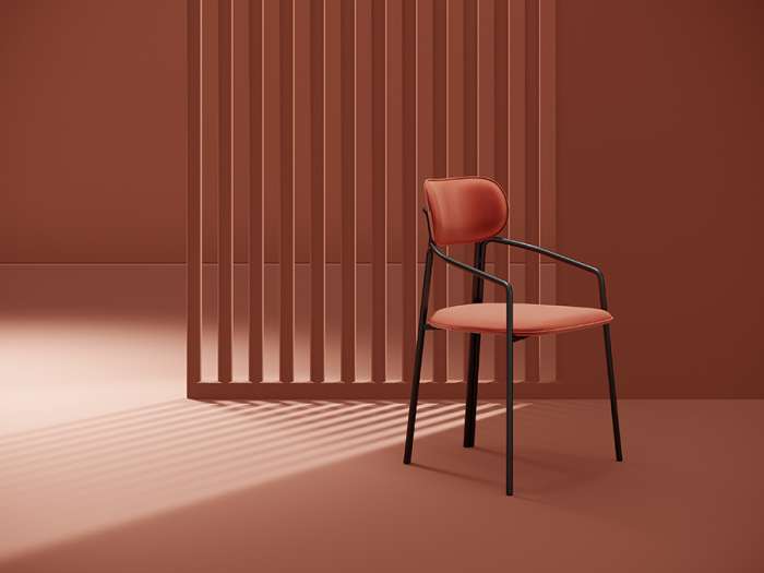 Стул ror, round, велюр, черный/темно-красный LATITUDE RORCHRBKVLRDRD