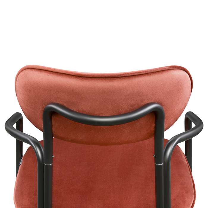 Стул ror, round, велюр, черный/темно-красный LATITUDE RORCHRBKVLRDRD