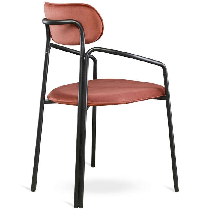 Стул ror, round, велюр, черный/темно-красный LATITUDE RORCHRBKVLRDRD