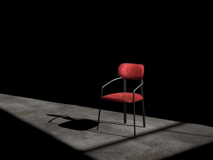 Стул ror, round, велюр, черный/темно-красный LATITUDE RORCHRBKVLRDRD