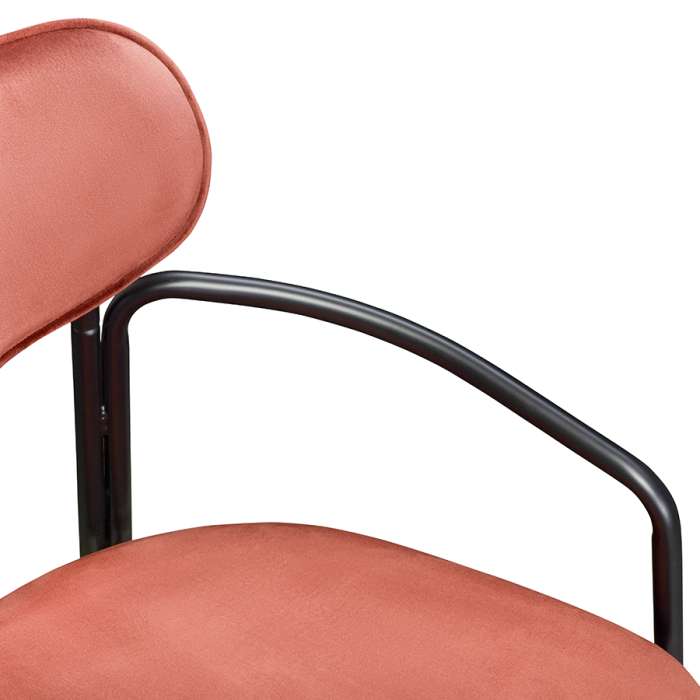 Стул ror, round, велюр, черный/темно-красный LATITUDE RORCHRBKVLRDRD