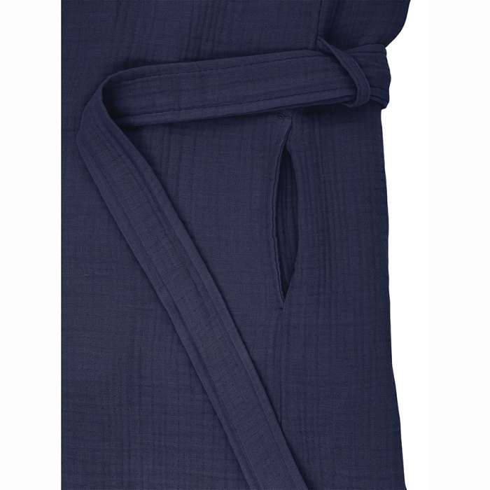 Халат из многослойного муслина темно-синего цвета из коллекции essential, размер l Tkano TK23-BR0006