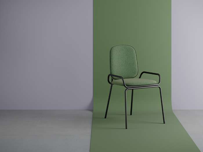 Стул ror, 2 frame, рогожка, черный /зеленый LATITUDE RORCH2FRBKBSKGRN