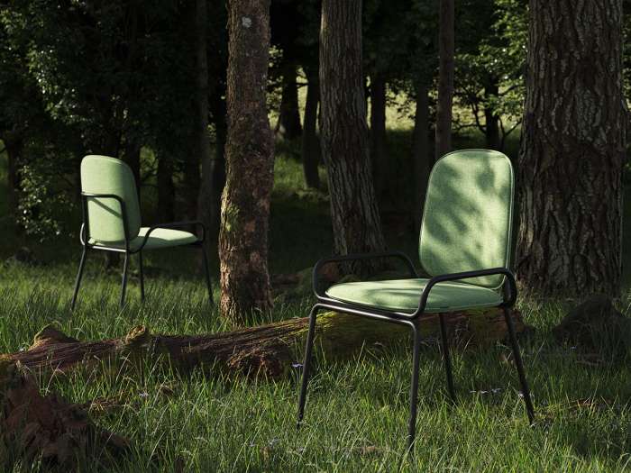 Стул ror, 2 frame, рогожка, черный /зеленый LATITUDE RORCH2FRBKBSKGRN