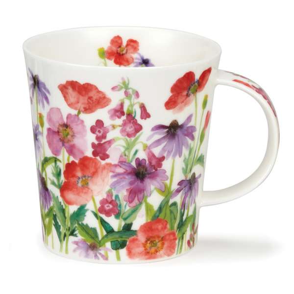 Кружка Dunoon Сад Красные цветы Ломонд 320 мл, фарфор костяной