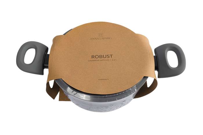 Кастрюля, 20 см, 2,3 л, с крышкой, с покрытием, алюминий, серо-черная, Robust ANNA LAFARG ANLAF-CNA1025-6