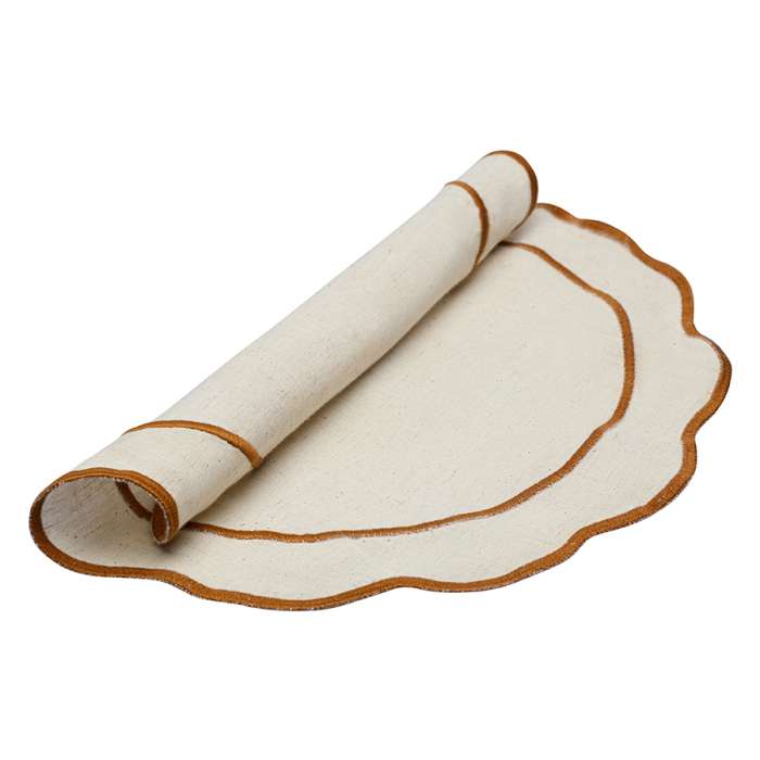 Салфетка под приборы anemone из коллекции trendy ruffles, D38 см, карри Tkano TK25-PM0005