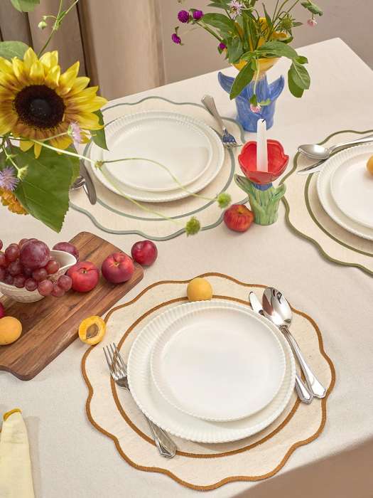 Салфетка под приборы anemone из коллекции trendy ruffles, D38 см, карри Tkano TK25-PM0005