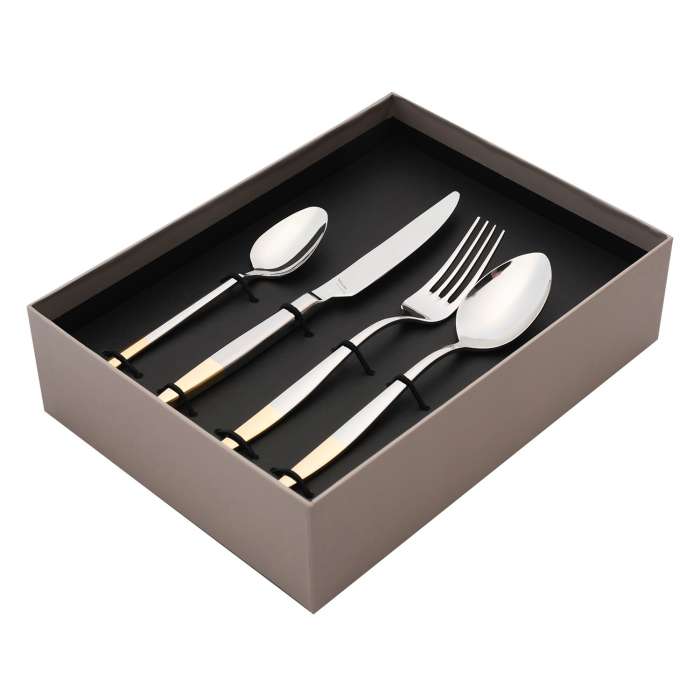 Набор столовых приборов MERCURY GOLD 24 шт Hisar H55368