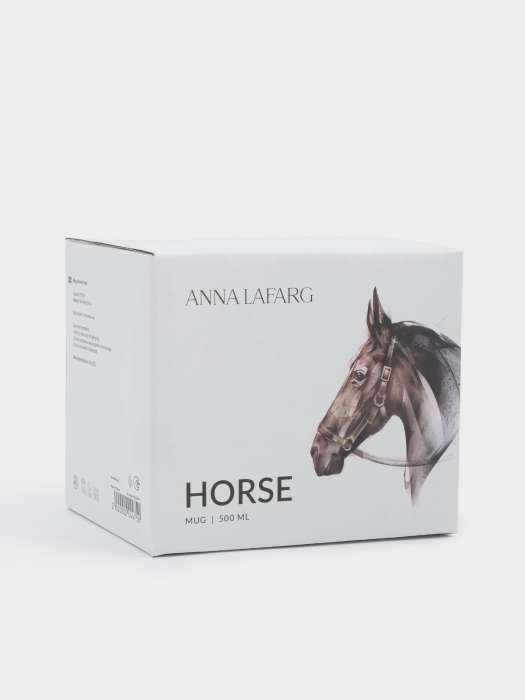 Кружка, 500 мл, фарфор N, бело-золотистая, Голова лошади, Horse ANNA LAFARG ANLAF-EL2201-1