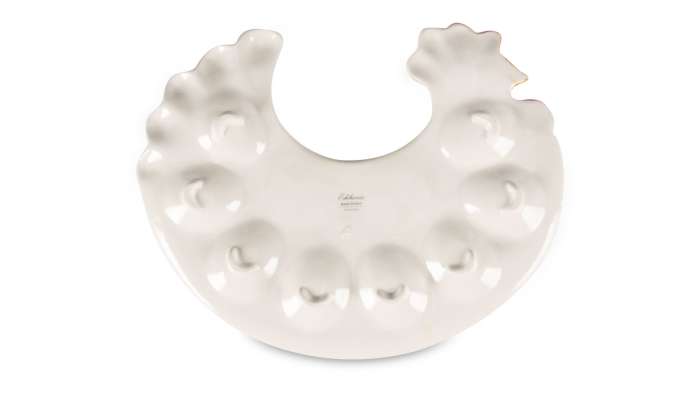 Блюдо на 8 яиц Петухи 25х24 см, керамика EDELWEISS EDW-22