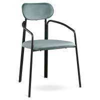 Стул ror, round, велюр, черный/зеленый LATITUDE RORCHRBKVLRGRN