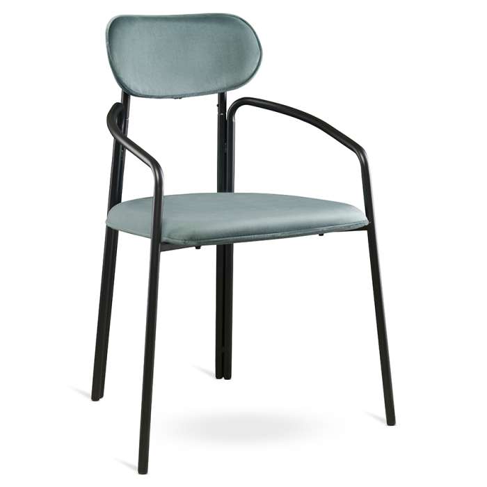 Стул ror, round, велюр, черный/зеленый LATITUDE RORCHRBKVLRGRN