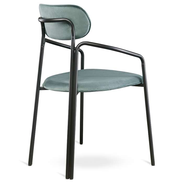 Стул ror, round, велюр, черный/зеленый LATITUDE RORCHRBKVLRGRN