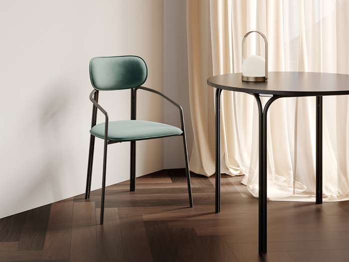 Стул ror, round, велюр, черный/зеленый LATITUDE RORCHRBKVLRGRN