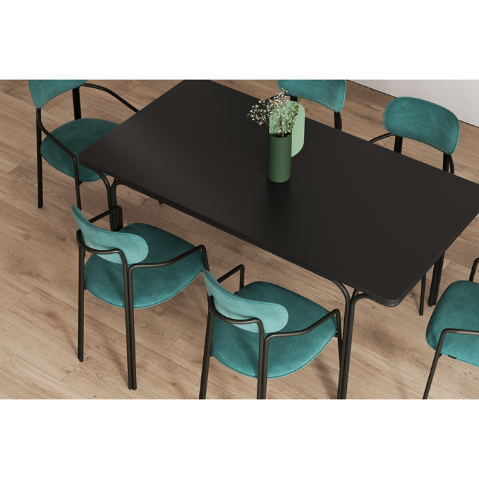 Стул ror, round, велюр, черный/зеленый LATITUDE RORCHRBKVLRGRN