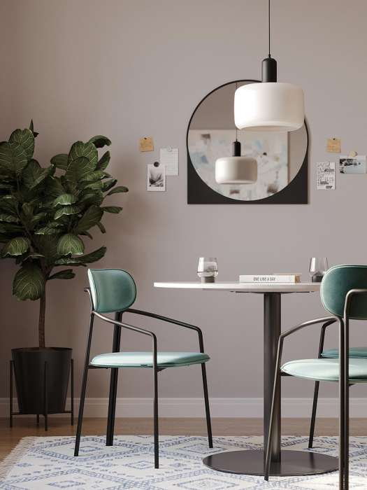 Стул ror, round, велюр, черный/зеленый LATITUDE RORCHRBKVLRGRN