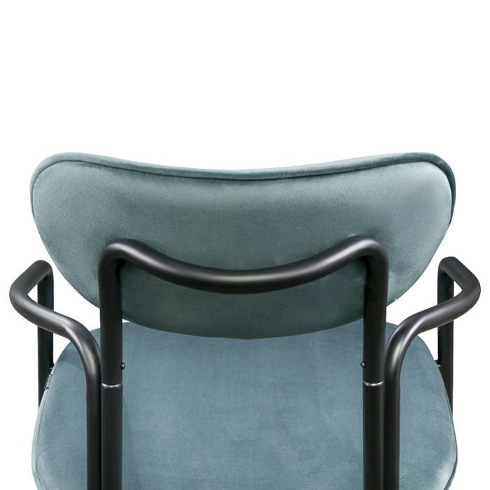 Стул ror, round, велюр, черный/зеленый LATITUDE RORCHRBKVLRGRN