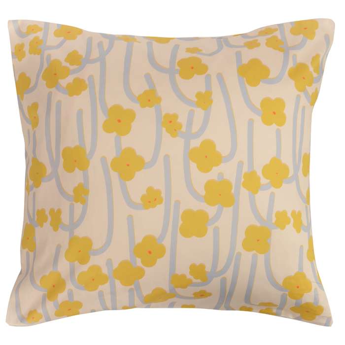 Набор из двух наволочек горчичного цвета с принтом Полярный цветок из коллекции Scandinavian touch, 70х70 см TKANO TK22-PC0008