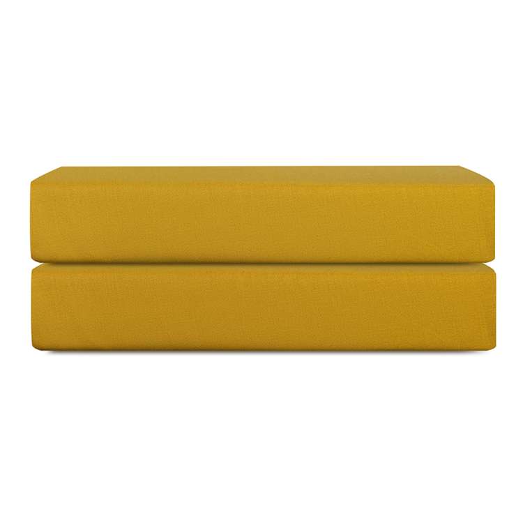 Простыня на резинке из премиального сатина горчичного цвета из коллекции essential, 200х200х30 см Tkano TK24-FS0040