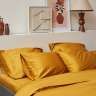 Простыня на резинке из премиального сатина горчичного цвета из коллекции essential, 200х200х30 см Tkano TK24-FS0040
