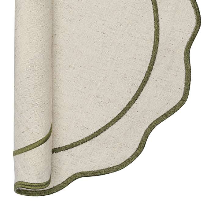 Салфетка под приборы anemone из коллекции trendy ruffles, D38 см, оливковый Tkano TK25-PM0006