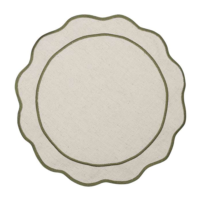 Салфетка под приборы anemone из коллекции trendy ruffles, D38 см, оливковый Tkano TK25-PM0006