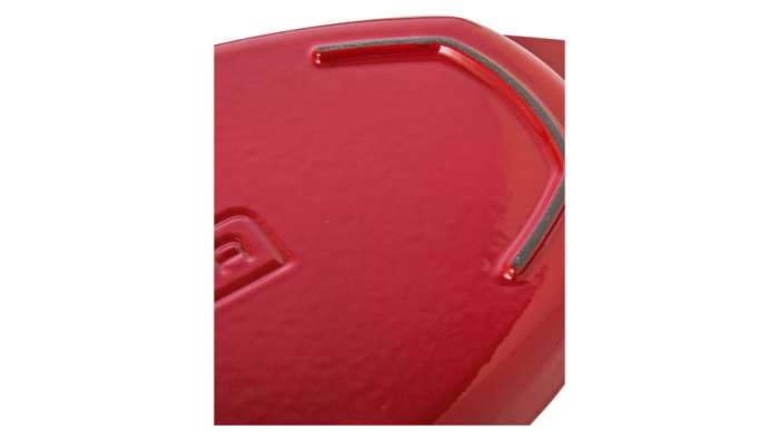 Форма овальная для рыбы на подставке LAVA 20х35 см, чугун, бук, красная