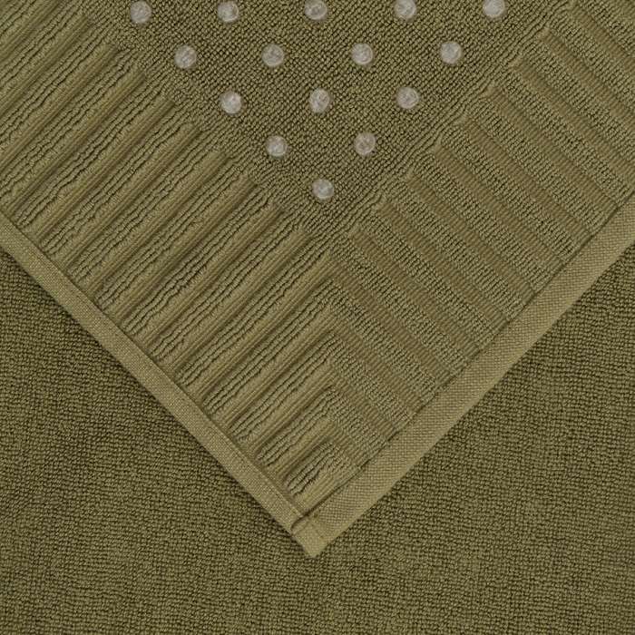 Коврик для ванной с фактурным бортиком оливкового цвета из коллекции essential, 50х80 см Tkano TK26-BM0004