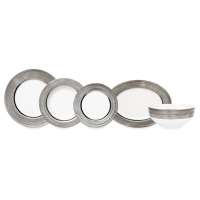 Сервиз столовый Narumi Платиновый дуэт на 6 персон 20 предметов, фарфор костяной