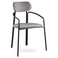 Стул ror, round, велюр, черный/серый LATITUDE RORCHRBKVLRGR